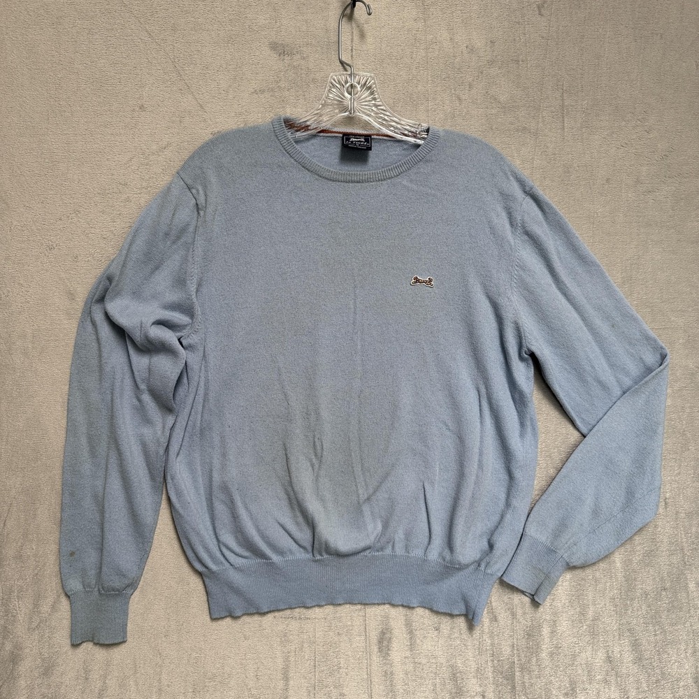 Le Tigre Sweater Mens Small Light Blue Cotton Wool Crewneck Logo Pullover